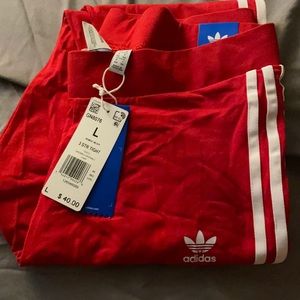 Red adidas leggings